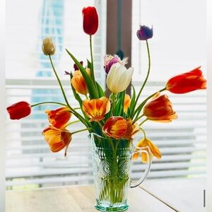 Crofton Glass Pitcher Hobnail Embossed Glass